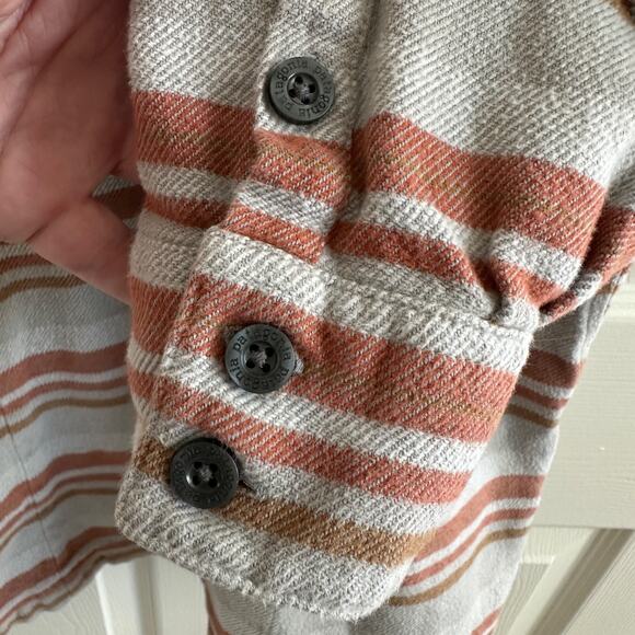 patagonia organic cotton flannel shirt women’s 12 striped button front casual - Picture 5 of 7